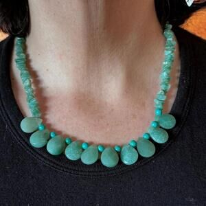 Carolyn Pollack Sterling Green Chalcedony & Turquoise 14"-18" Necklace For Women